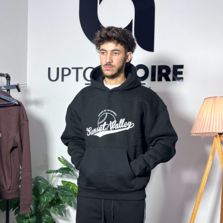 Sunset Valley Black Oversize Hoodie