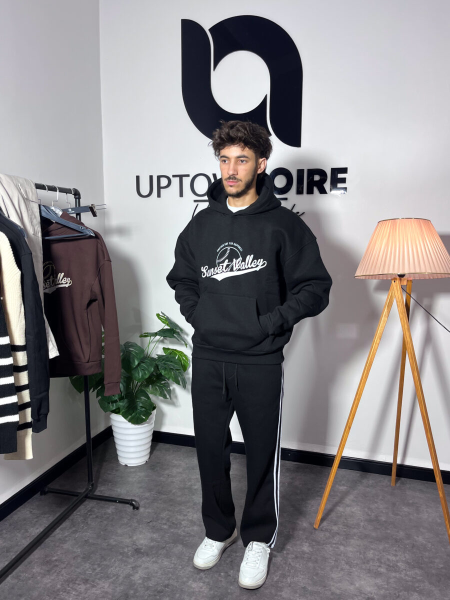 Sunset Valley Black Oversize Hoodie - Image 3