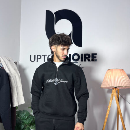 Marithé Francois Oversize Black Zipped Sweatshirt