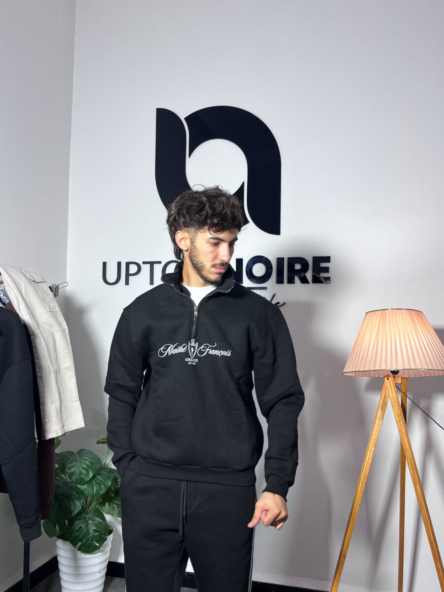 Marithé Francois Oversize Black Zipped Sweatshirt