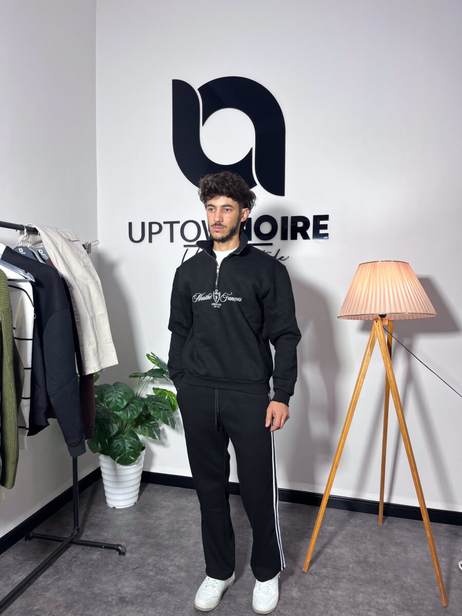 Marithé Francois Oversize Black Zipped Sweatshirt - Image 3
