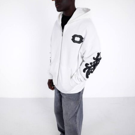 Momentum Zipped White Hoodie