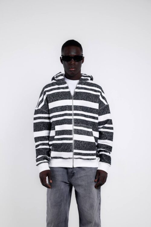 The Heavyweight Striped Zip Hoodie