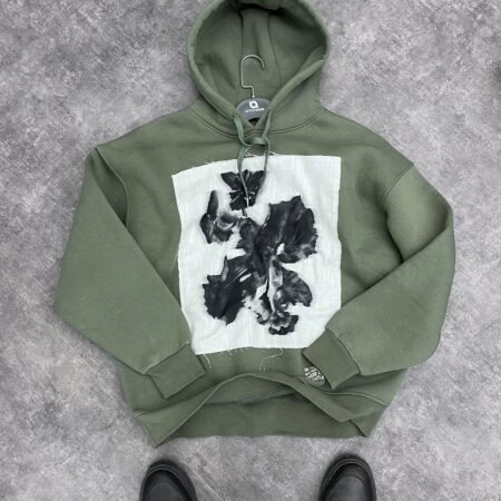 Broken Flower Olive Green Hoodie