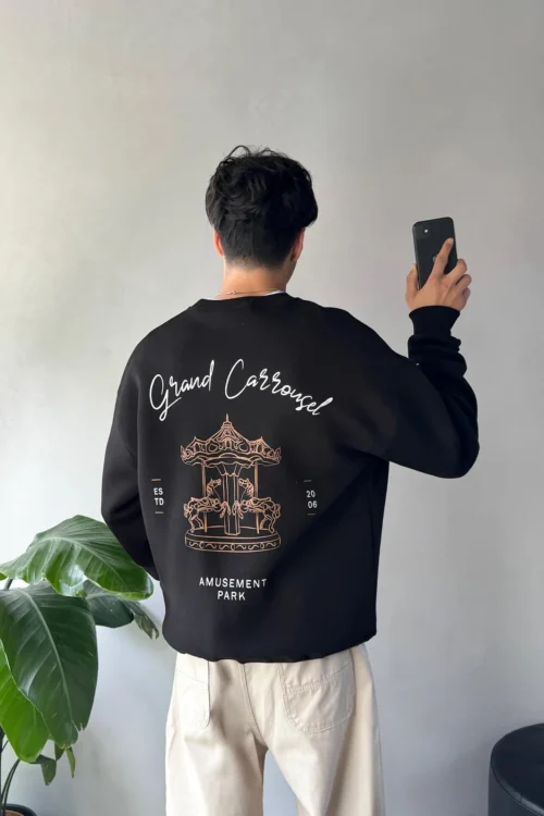 Amusement Crew Neck Black Sweatshirt