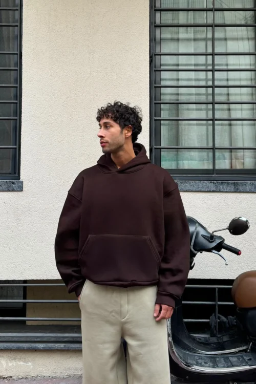 Brown Basic Oversize Hoodie