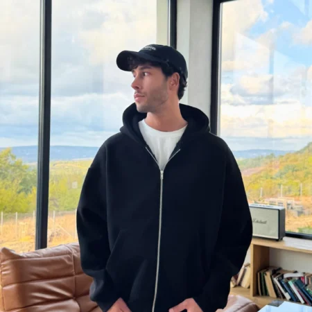 Basic Black Zip Hoodie