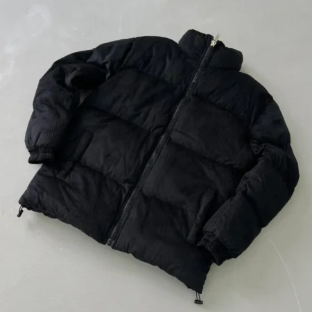 Velour Oversize Black Puffer Jacket