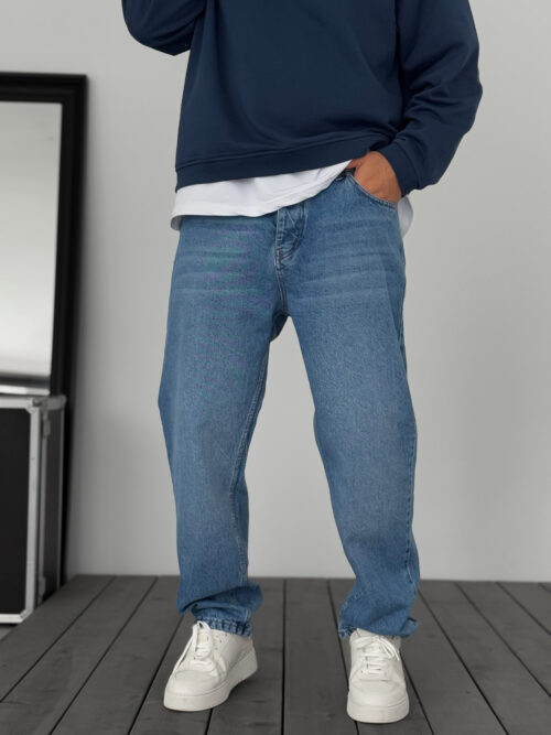 Blue Washed Baggy Jeans
