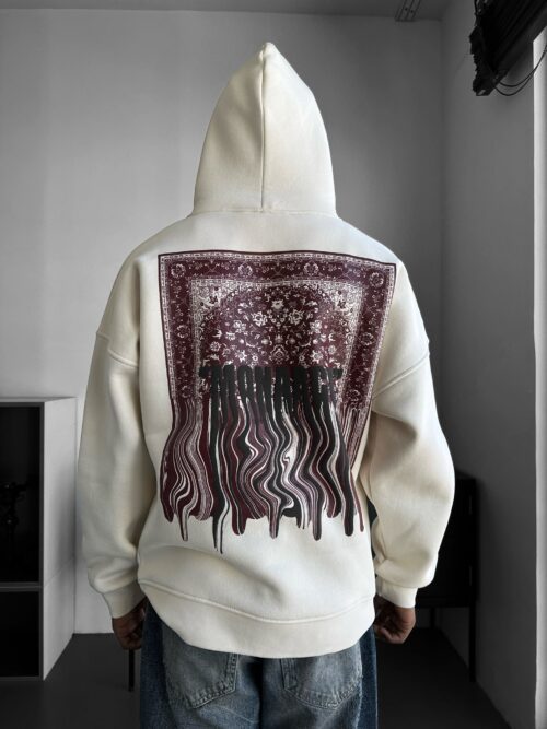 KM Oversize Monarch Hoodie - Beige and Bordeaux