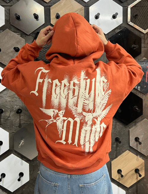 JJ Freestyle Made Oversize Dark Orange Hoodie