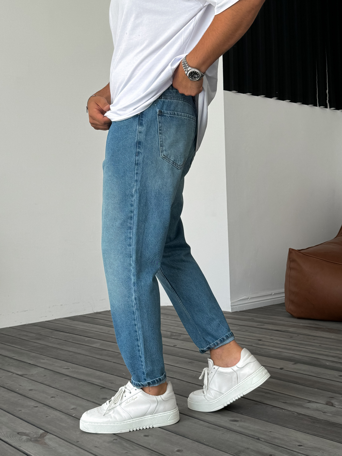 KE Blue Ripped Distressed Boyfriend - Image 3