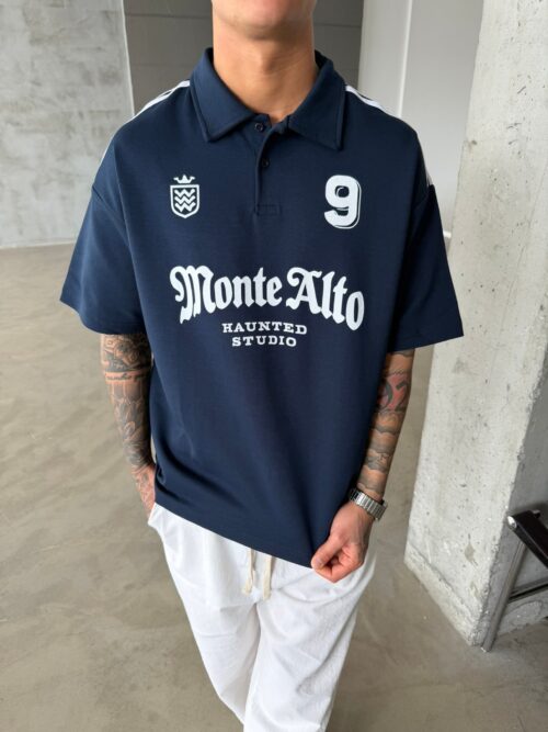 MONTE ALTO OVERSIZE NAVY POLO SHIRT