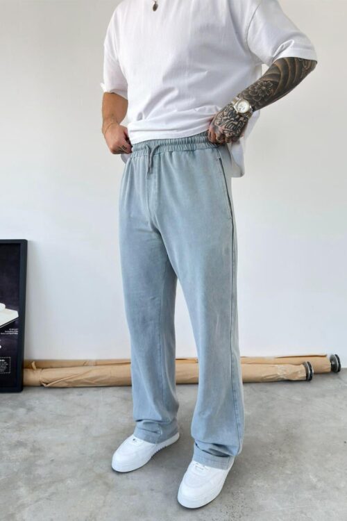 PM LIGHT GREY BASIC WASHED BAGGY SWEAPANTS