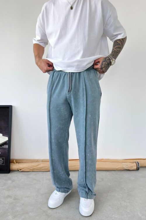 PM LIGHT BLUE WASHED BAGGY SWEATPANTS