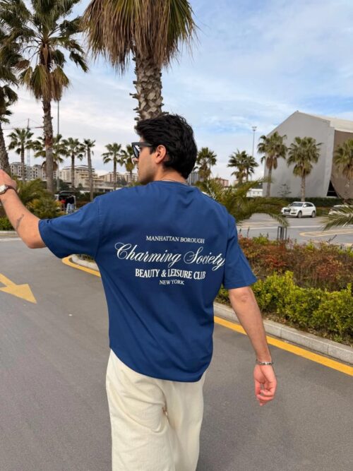 CHARMING SOCIETY NAVY OVERSIZE T-SHIRT