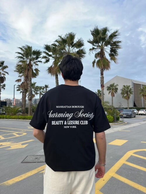 CHARMING SOCIETY BLACK OVERSIZE TSHIRT