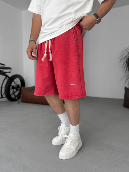 ACID WASH RED OVERSIZE SHORT