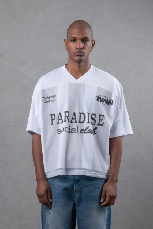PARADISE WHITE CROPPED JERSEY