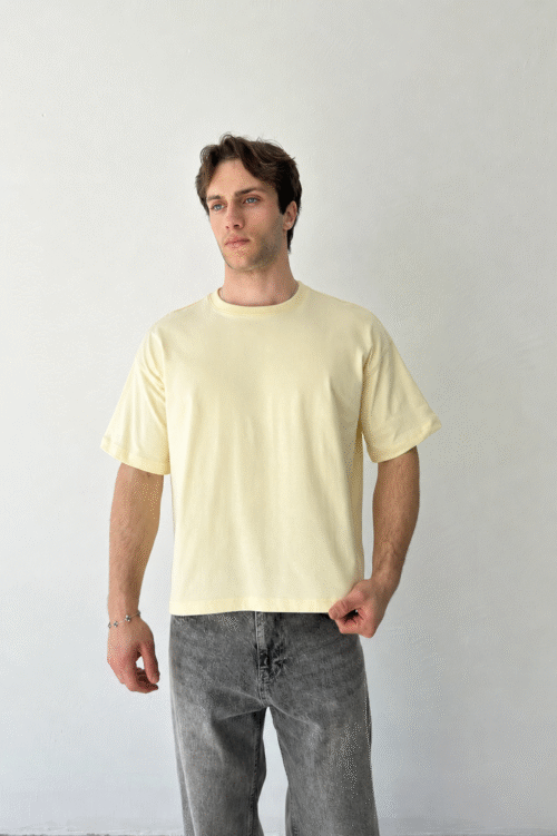 YELLOW CROPPED BAISC TSHIRT