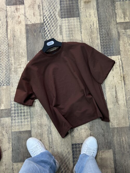 CHOCOLATE CROPPED BASIC TSHIRT