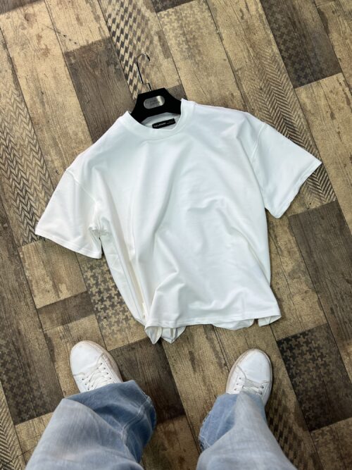 WHITE CROPPED BASIC TSHIRT