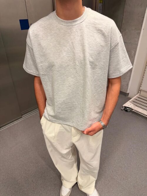 GREY CROPPED BASIC TSHIRT