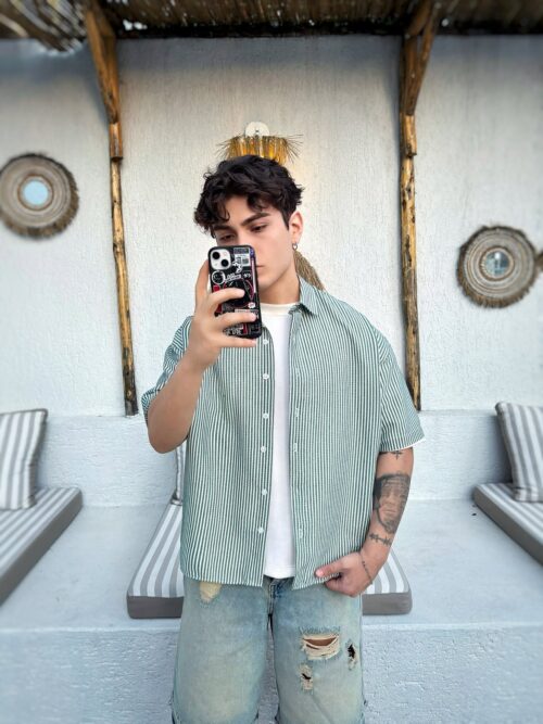 MINT GREEN CROPPED SHIRT