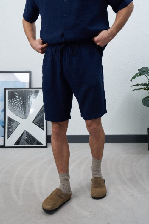 MARRAKECH NAVY LINEN SHORT