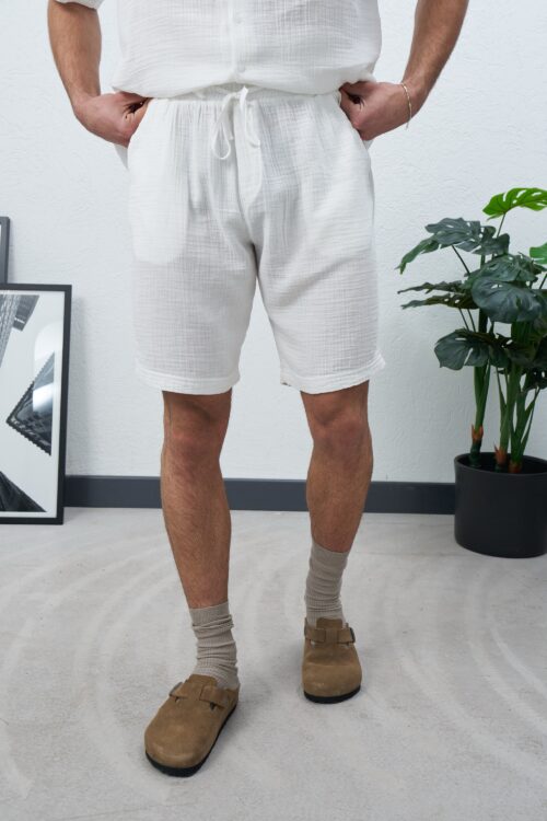 MARRAKECH WHITE LINEN SHORT