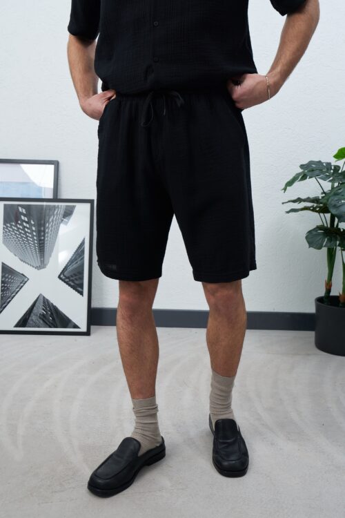 MARRAKECH BLACK LINEN SHORT