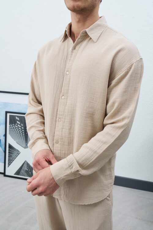 MARRAKECH BEIGE LINEN SHIRT M01