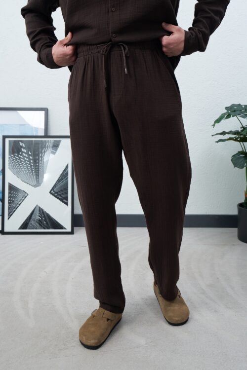 MARRAKECH CHOCOLATE LINEN PANTS