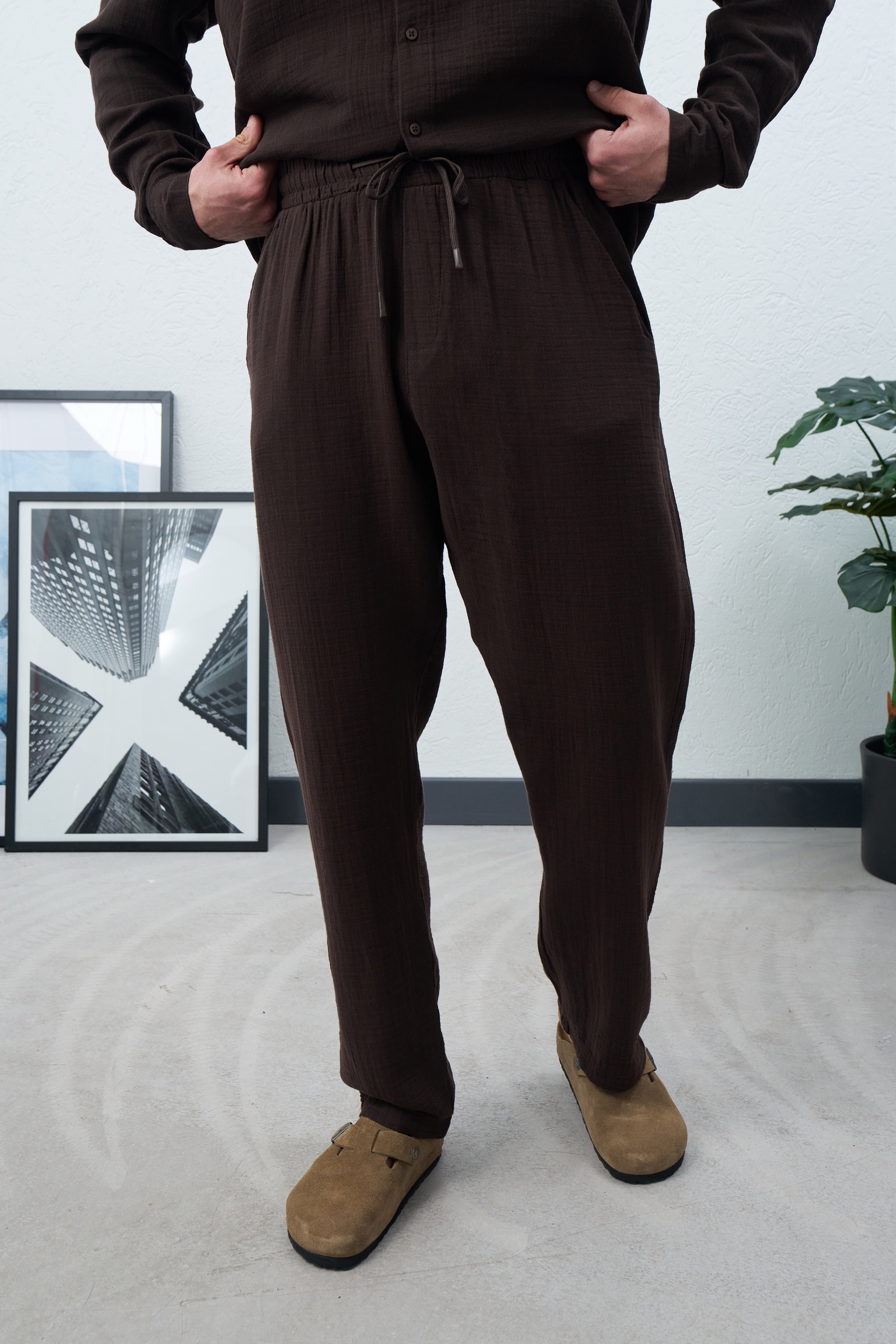 MARRAKECH CHOCOLATE LINEN PANTS