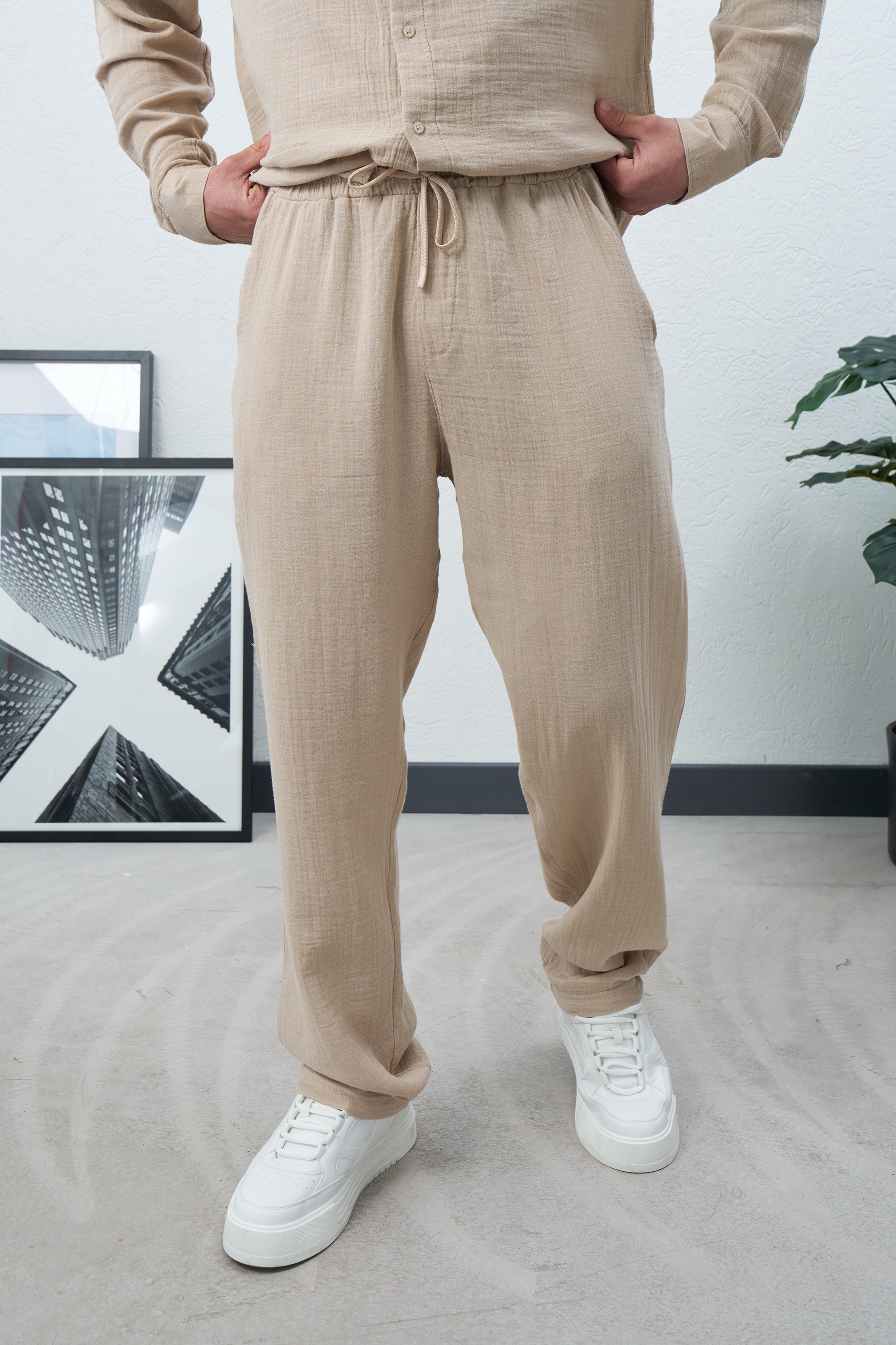 MARRAKECH BEIGE LINEN PANTS