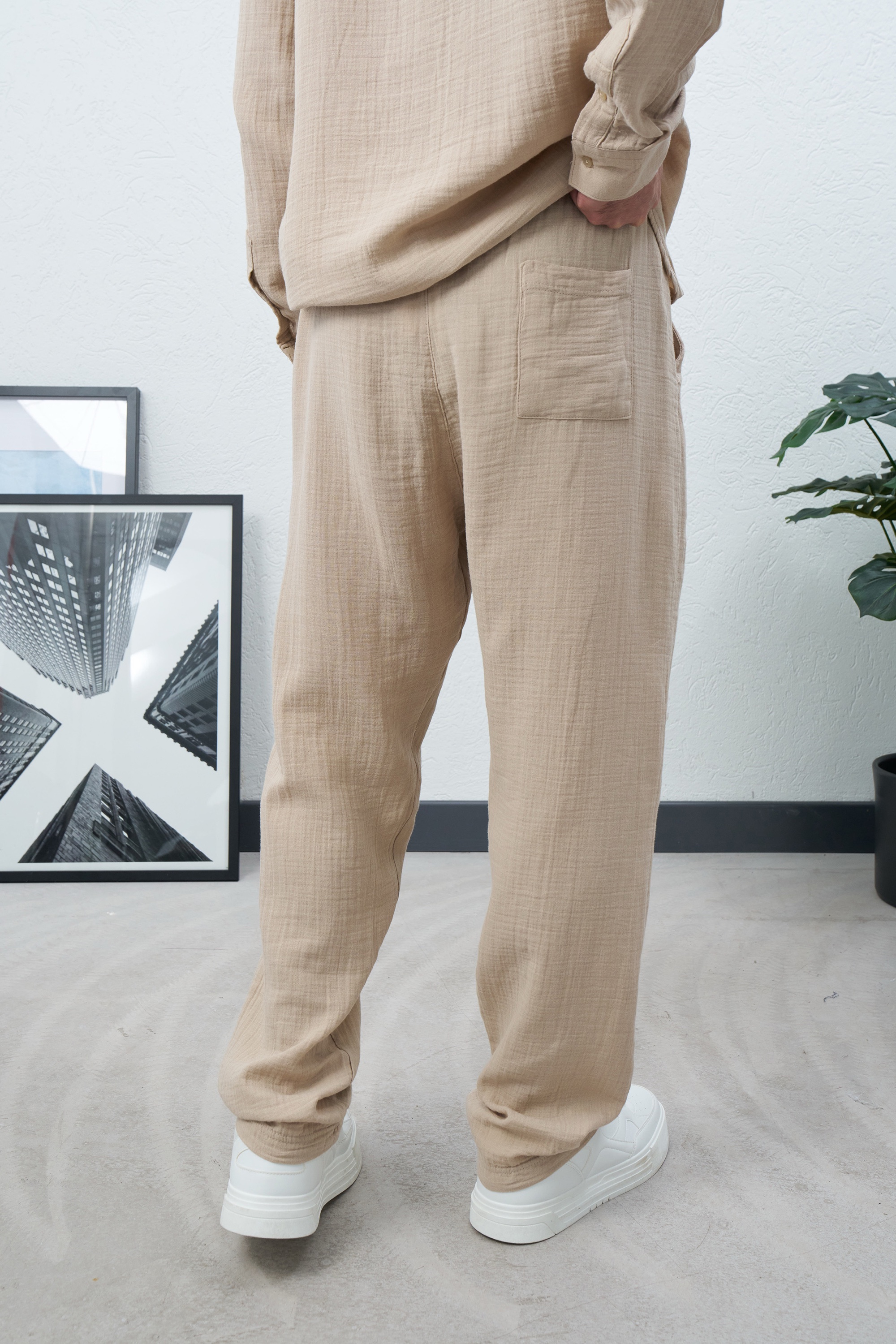 MARRAKECH BEIGE LINEN PANTS - Image 2