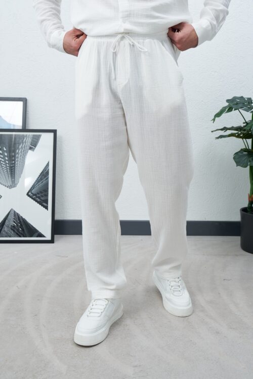 MARRAKECH WHITE LINEN PANTS
