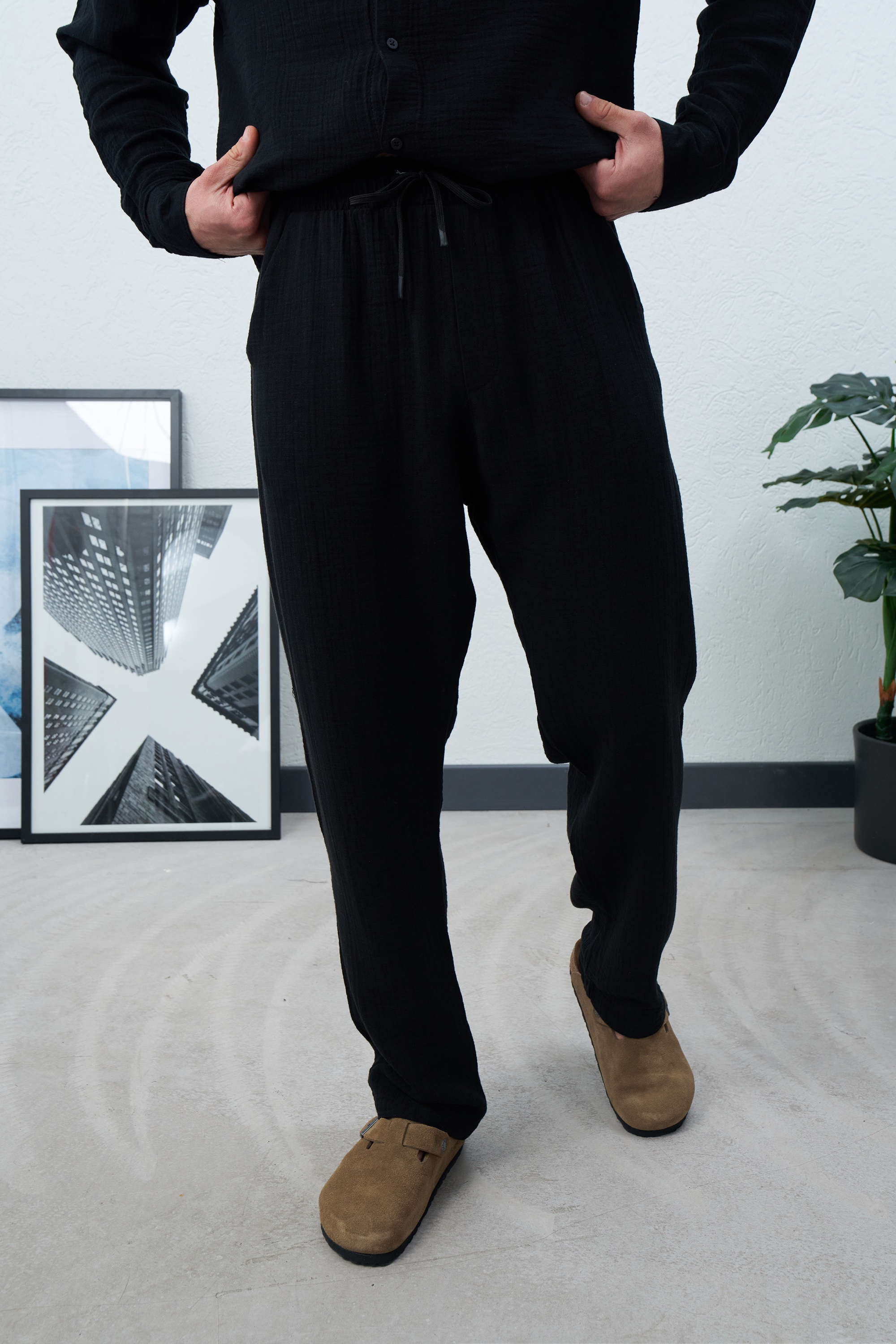 MARRAKECH BLACK LINEN PANTS