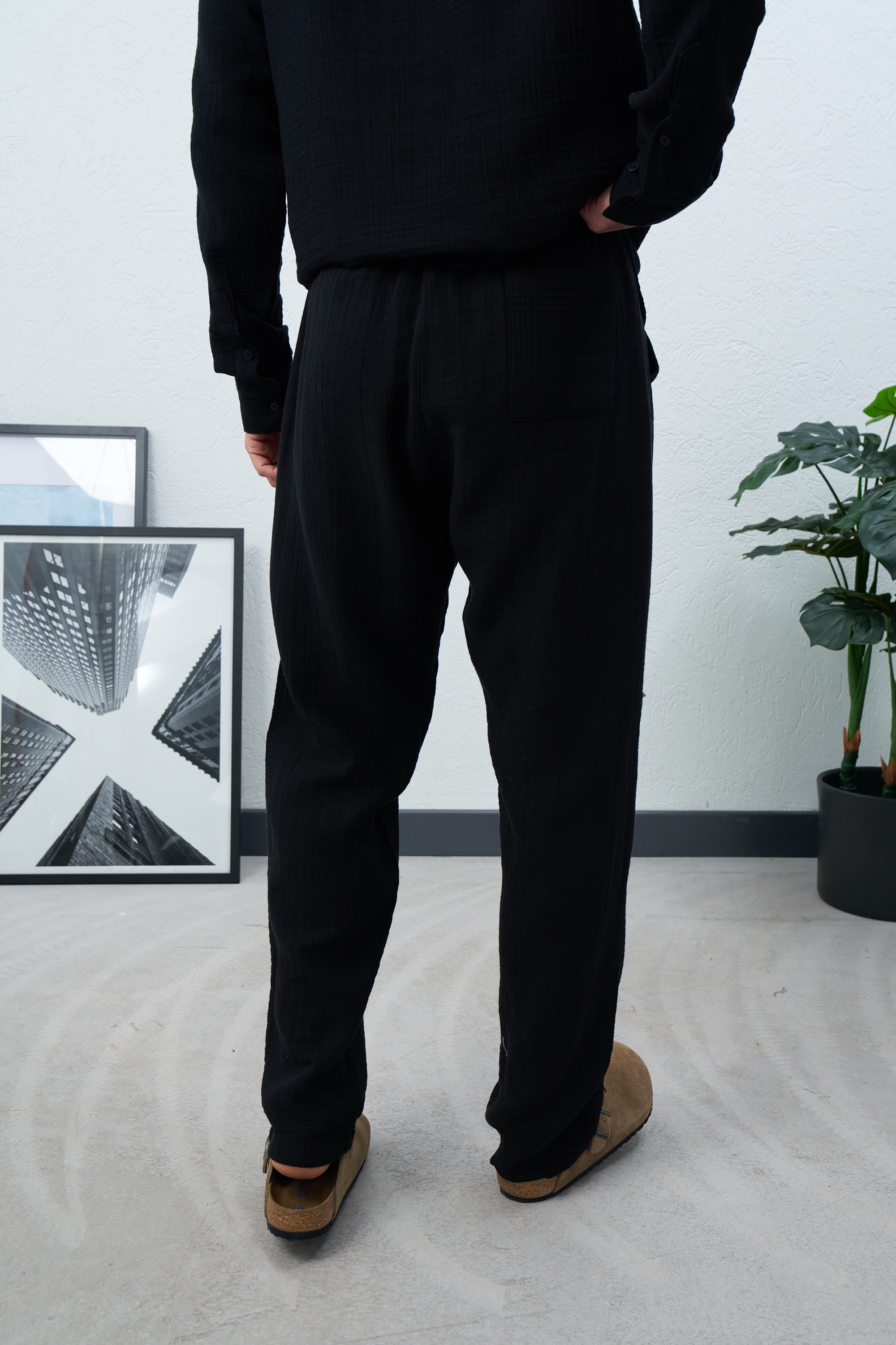 MARRAKECH BLACK LINEN PANTS - Image 2