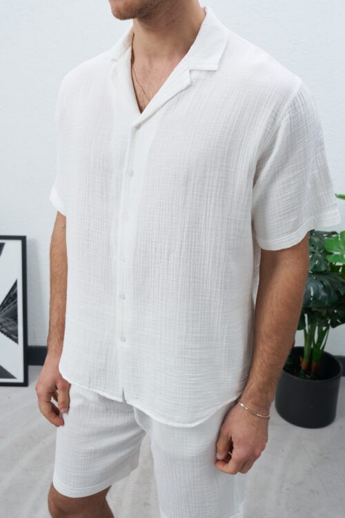 MARRAKECH WHITE LINEN SHIRT M02