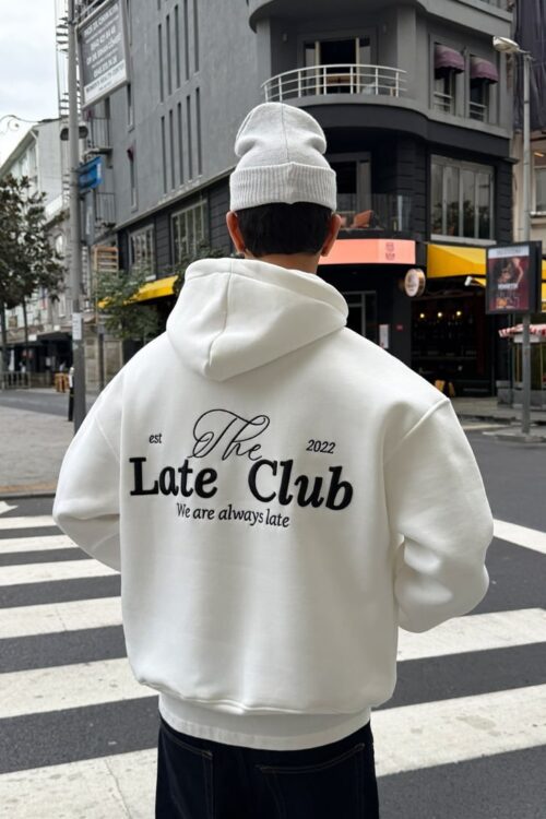 LATE CLUB WHITE HOODIE
