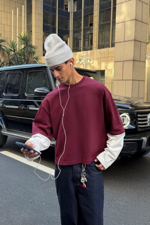 BORDEAUX LONG SLEEVE TEE
