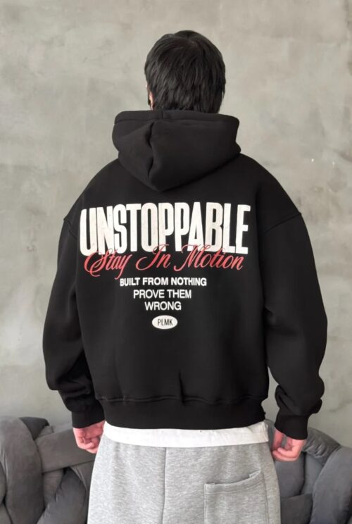 UNSTOPPABLE BLACK CROPPED HOODIE